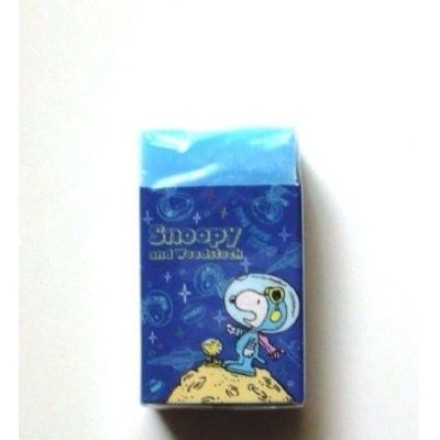 Photo1: Peanuts Snoopy Matomarukun Eraser Space Blue the Scent of Strawberry Brand New