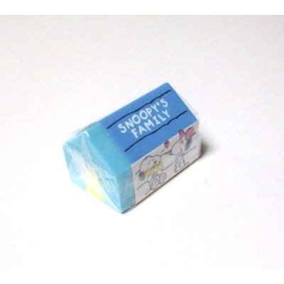 Photo1: Peanuts Snoopy Snoopy's Family Eraser Brand New House Blue Yellow