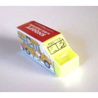 Peanuts Snoopy School Bus Eraser Brand New Yellow