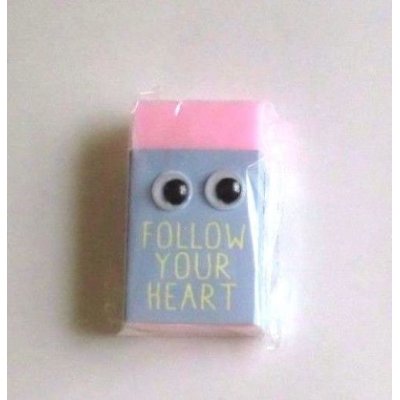 Photo1: Eraser Toy Pink Purple Follow Your Heart Brand New