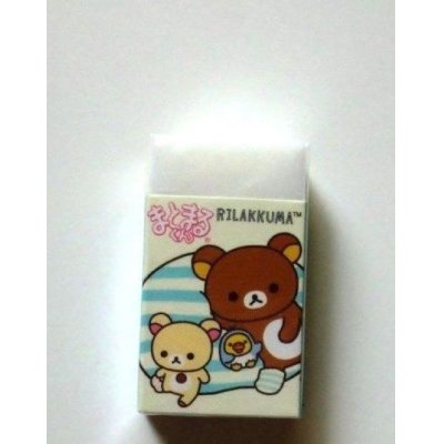 Photo1: San- X Rilakkuma Matomarukun Scented Eraser Brand New Shima Shima Collection Blue