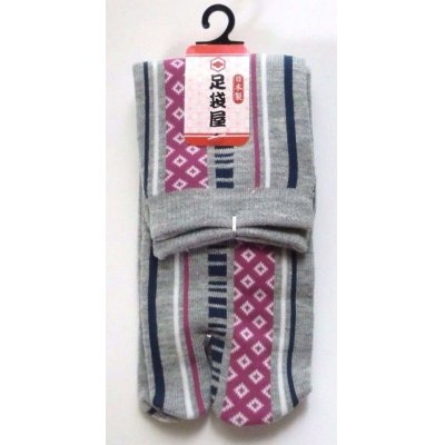 Photo1: Japanese Geta Split-toe Tabi Socks Shibori Pattern Kimono Yukata New Gray Purple