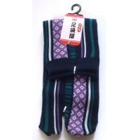 Japanese Geta Split-toe Tabi Socks Shibori Pattern Kimono Yukata New Navy Purple