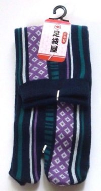 Japanese Geta Split-toe Tabi Socks Shibori Pattern Kimono Yukata New Navy Purple