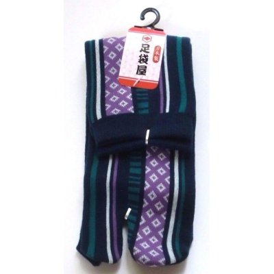 Photo1: Japanese Geta Split-toe Tabi Socks Shibori Pattern Kimono Yukata New Navy Purple