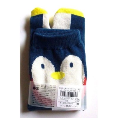 Photo2: Japanese Geta Split-toe Tabi Socks Penguin Pattern Kimono Yukata Brand New