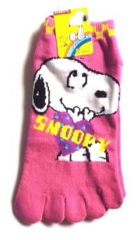 Peanuts Snoopy Japanese Geta Split-toe Tabi Socks Pink Kimono Yukata