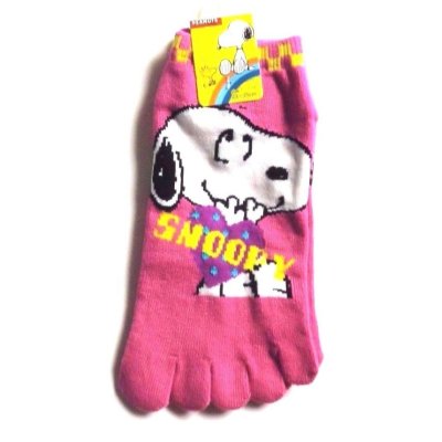 Photo1: Peanuts Snoopy Japanese Geta Split-toe Tabi Socks Pink Kimono Yukata