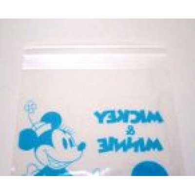 Photo2: Disney Mickey Minnie Mouse Plastic Bags with sticky tape 30 pcs Blue Brand New