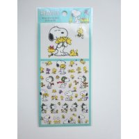 Peanuts Snoopy Woodstock Vinyl Sticker Green Brand New