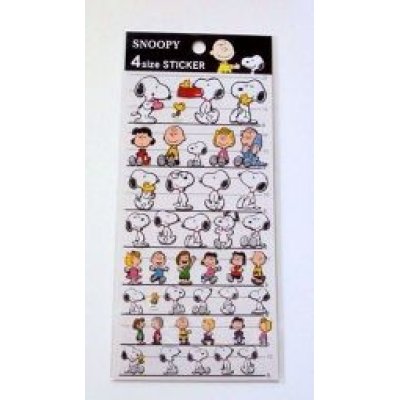 Photo1: Peanuts Snoopy 4 Size Sticker Brand New