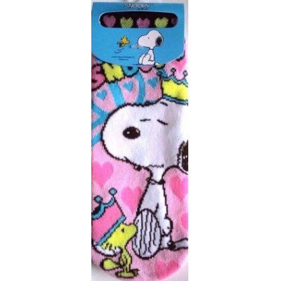 Photo1: Peanuts Snoopy Woodstock Ankle Low Cut Socks Pink Brand New