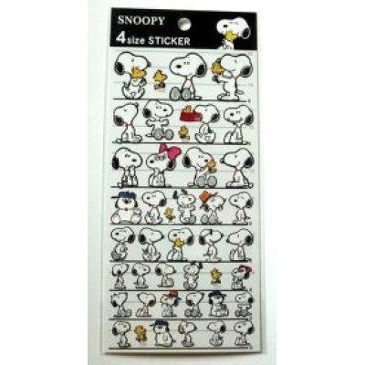 Photo1: Peanuts Snoopy 4 Size Sticker Brand New