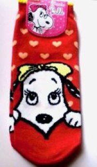 Peanuts Snoopy Belle Ankle Low Cut Socks Red Brand New