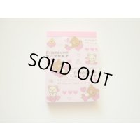 San- X Rilakkuma Korilakkuma Mini Memo Pad Heart Pink Brand New