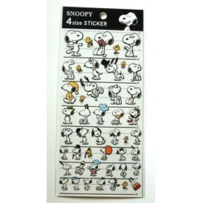 Photo1: Peanuts Snoopy 4 Size Sticker Brand New