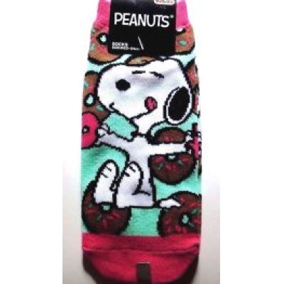 Photo1: Peanuts Snoopy Ankle Low Cut Socks Doughnut Pink Brand New