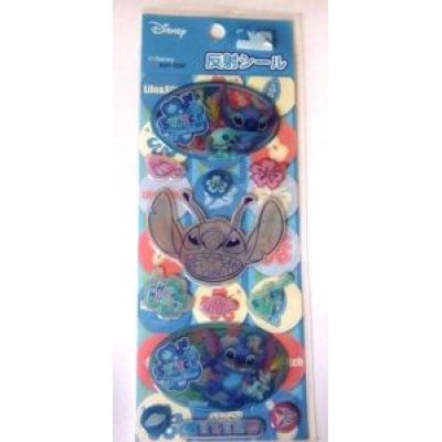 Photo1: Disney Stitch Reflection Sticker Brand-New Blue