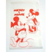 Disney Mickey Minnie Mouse Plastic Bags with sticky tape 15 pcs Red Brand New