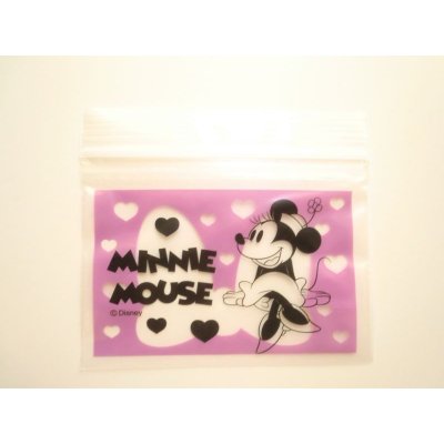 Photo1: Disney Minnie Mouse Ziplock Bags 25pcs Purple M Brand New