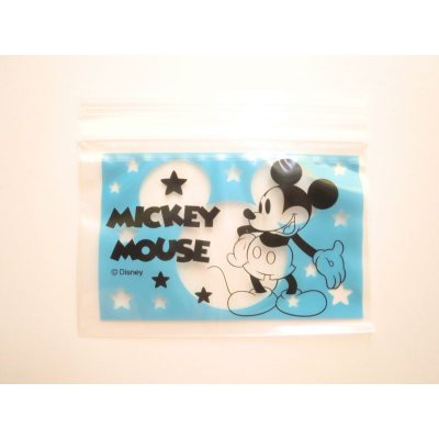 Photo1: Disney Mickey Mouse Ziplock Bags 25pcs Blue M Brand New