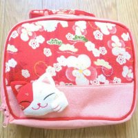 Japan Chirimen Crape Works Cat Pouch Kimono New