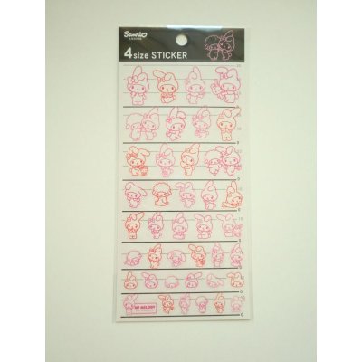 Photo1: Sanrio My Melody 4 Size Vinyl Stickers Brand New 