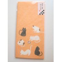 Japanese Washi Envelopes Long Cat Orange Brand New