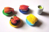 Eraser Toy Japanese Food Sushi set Japan Brand New