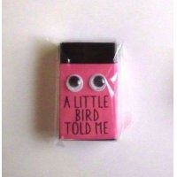 Eraser Toy A Little Bird Told Me Pink Black Brand New