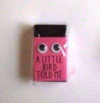 Eraser Toy A Little Bird Told Me Pink Black Brand New