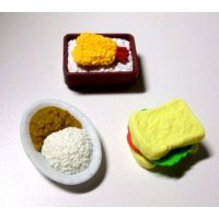 Eraser Toy Japanese Food Tendon Curry Sandwich Japan Brand New