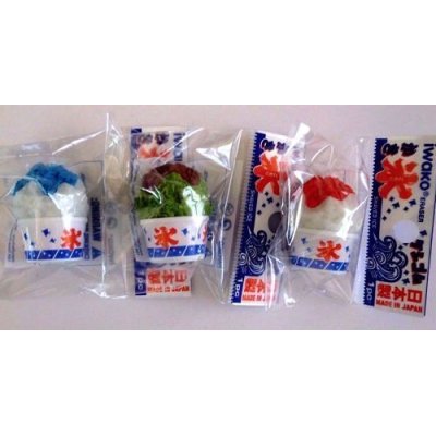 Photo1: Eraser Toy Shaved Ice Soda Strawberry Matcha 3 pcs set Japan