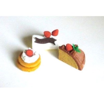 Photo1: Eraser Toy Sweets Strawberry Cake Pancake Brand New