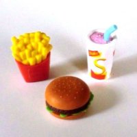 Eraser Toy First Food Hamburger Potato Shake Japan Brand New