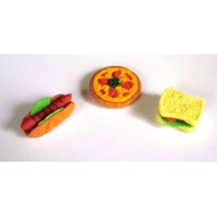 Eraser Toy First Food Pizza Hot Dog Sandwich Japan Brand New