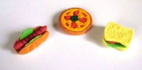 Eraser Toy First Food Pizza Hot Dog Sandwich Japan Brand New