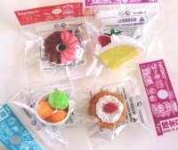 Eraser Toy Sweets Shortcake Doughnut Ice Cream Pancake 4 pcs set Japan