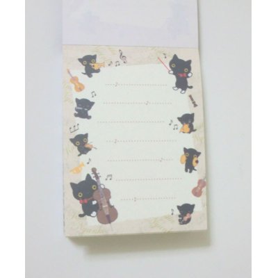 Photo2: San-X Kutusita Nyanko Cat Mini Memo Pad Music Brand New