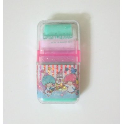 Photo1: Sanrio Little Twin Stars Kiki & Lala Roller Eraser Brand New