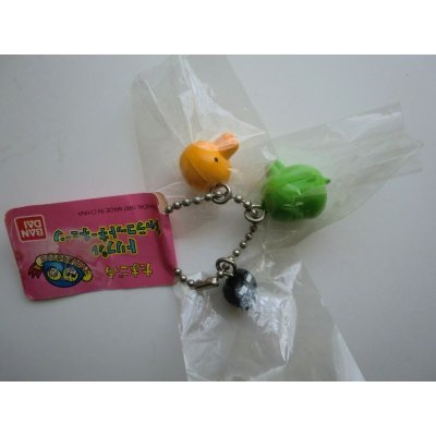 Photo2: Bandai Shinshu Hakken Tamagotchi Kuchipatchi Triple Characot Mascot Keychain Charms 1997