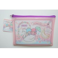 Sanrio Little Twin Stars Kiki & Lala Vinyl Pouch Swan Brand New