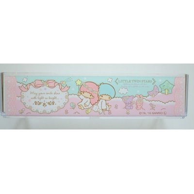 Photo1: Sanrio Little Twin Stars Kiki & Lala Small Plastic Case M Pink Brand New