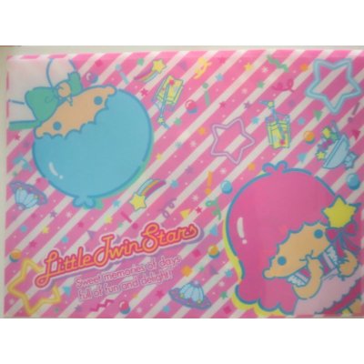 Photo2: Sanrio Little Twin Stars Kiki & Lala A4 Flat Plastic Case Brand New