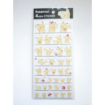 Photo1: Pokemon Pikachu 4 Size Stickers Brand New