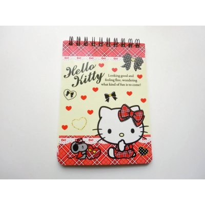 Photo1: Sanrio Hello Kitty Ring Memo Pad Red Brand New