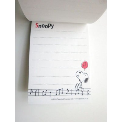 Photo3: Peanuts Snoopy Mini Memo Pad Music Brand New