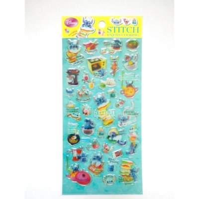 Photo1: Disney Stitch Vinyl Stickers Re-ment enjoy cooking Brand New