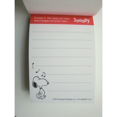 Photo2: Peanuts Snoopy Mini Memo Pad Music Brand New