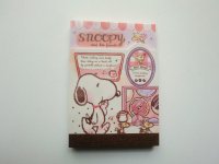 Peanuts Snoopy Mini Memo Pad Cafe Brand New